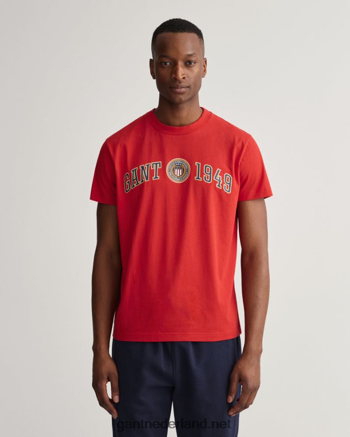 GANT Heren Robijn rood schild schild t-shirt R48460161