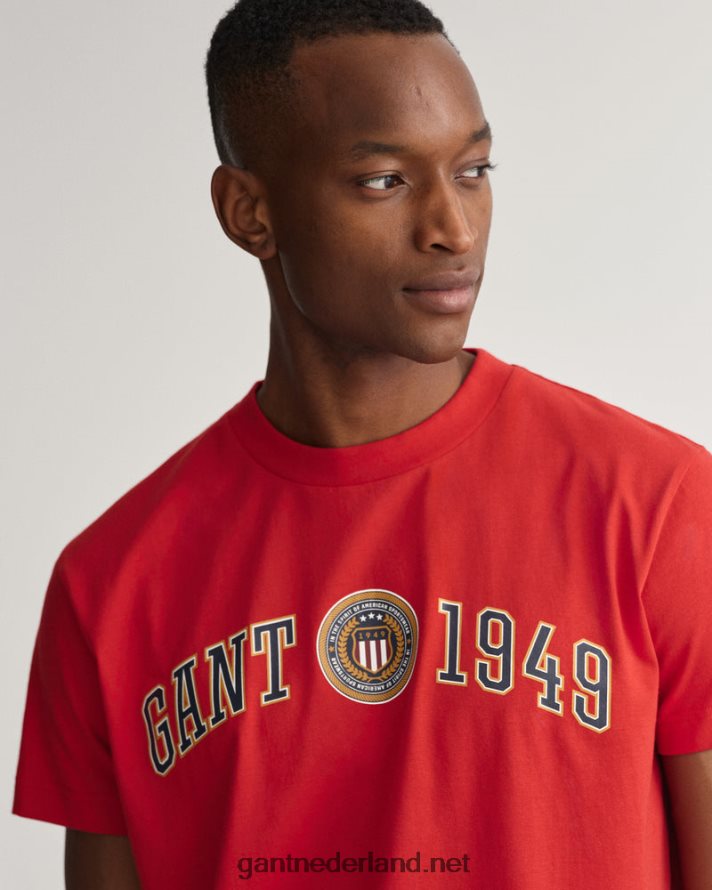 GANT Heren Robijn rood schild schild t-shirt R48460161