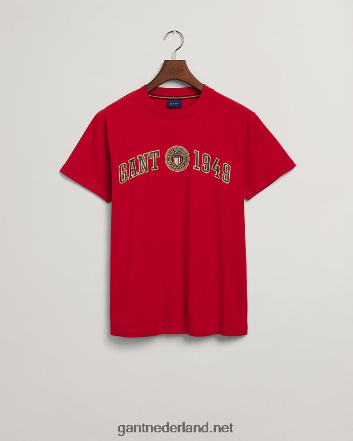 GANT Heren Robijn rood schild schild t-shirt R48460161