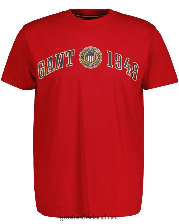 GANT Heren Robijn rood schild schild t-shirt R48460161
