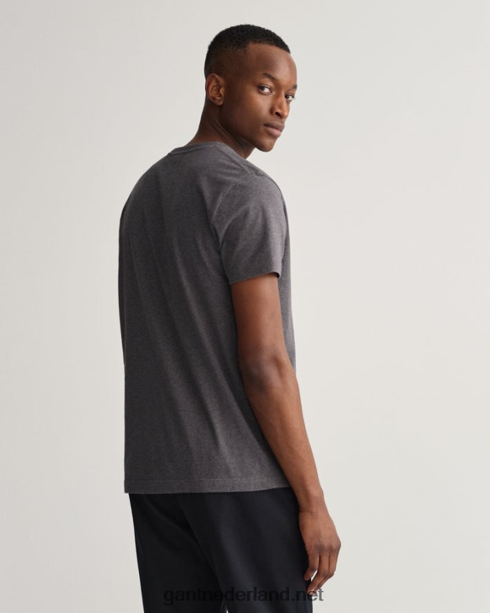 GANT Heren antraciet gemêleerd origineel t-shirt R48460144