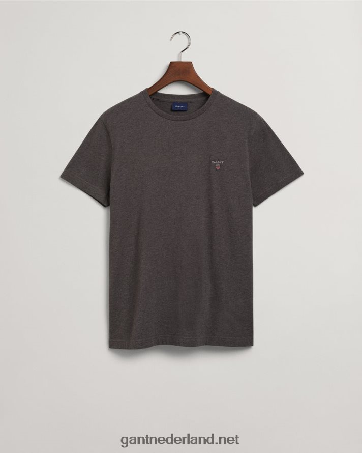 GANT Heren antraciet gemêleerd origineel t-shirt R48460144