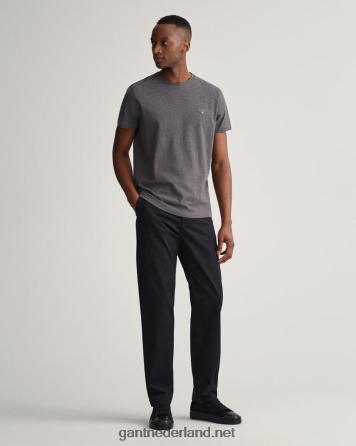 GANT Heren antraciet gemêleerd origineel t-shirt R48460144