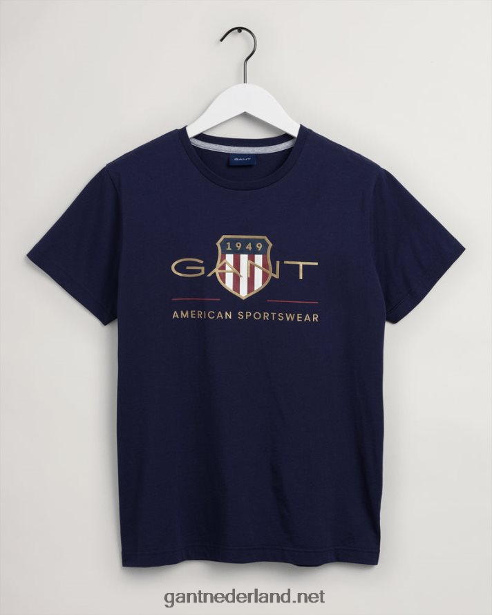 GANT Heren avond blauw archief schild t-shirt R48460141