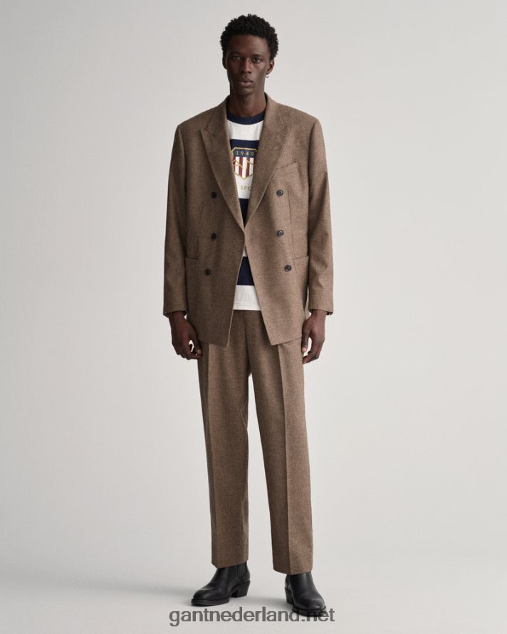 GANT Heren eierschaal T-shirt met gestreept archiefschild R48460198