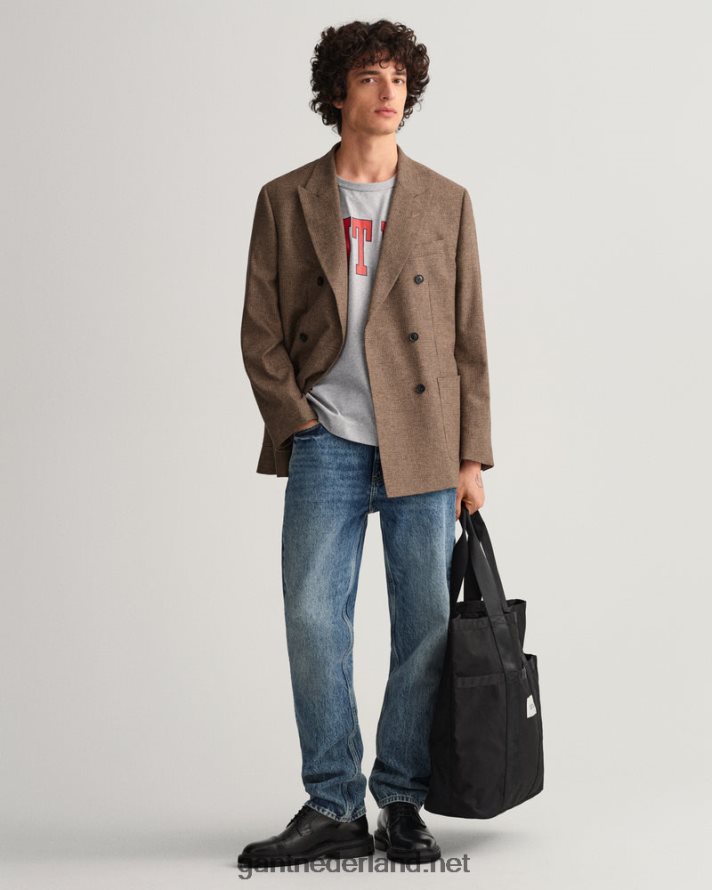 GANT Heren grijs gemêleerd Amerikaans grafisch t-shirt R48460169