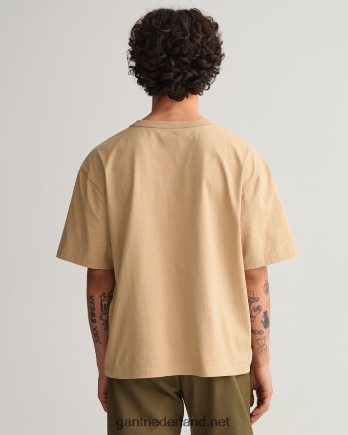 GANT Heren hazelnoot beige Amerikaans grafisch t-shirt R48460167