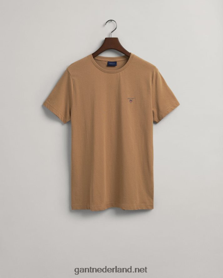 GANT Heren hazelnoot beige origineel t-shirt R48460133