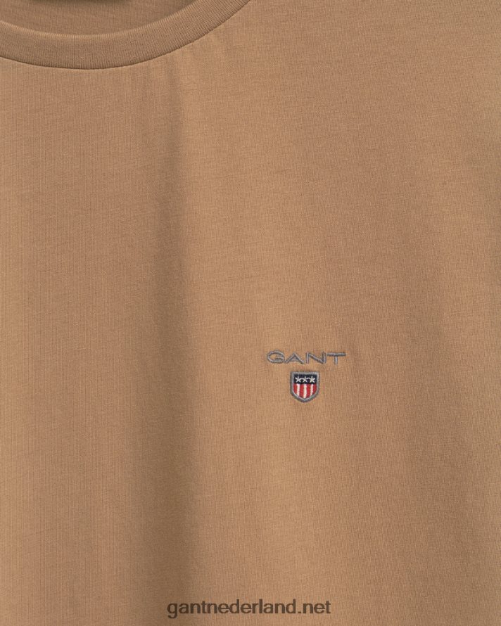 GANT Heren hazelnoot beige origineel t-shirt R48460133