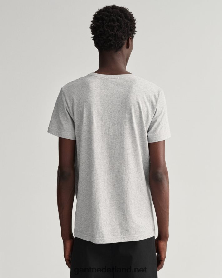 GANT Heren lichtgrijs gemêleerd origineel t-shirt R48460173