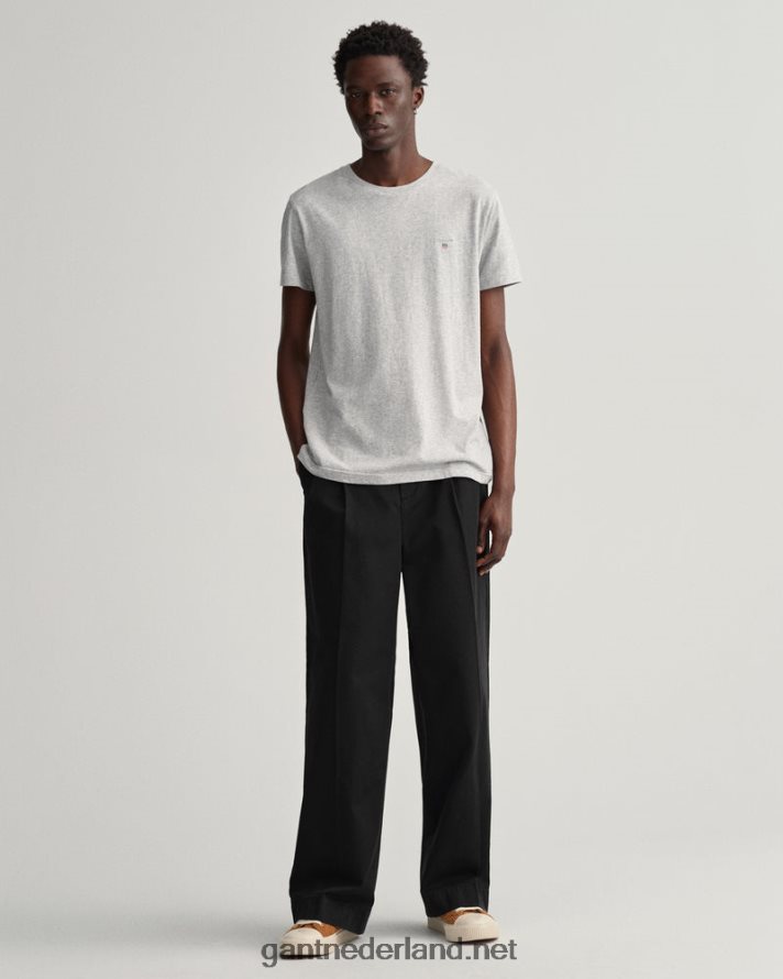 GANT Heren lichtgrijs gemêleerd origineel t-shirt R48460173