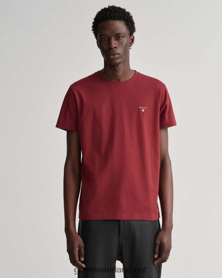 GANT Heren rood geplooid origineel t-shirt R48460132