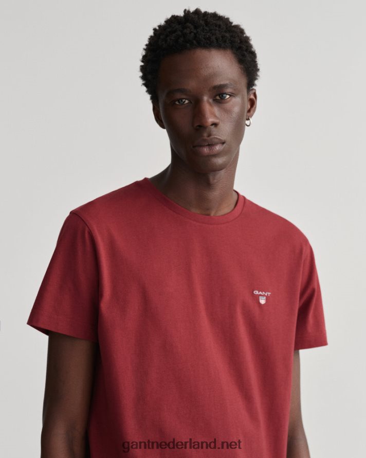 GANT Heren rood geplooid origineel t-shirt R48460132