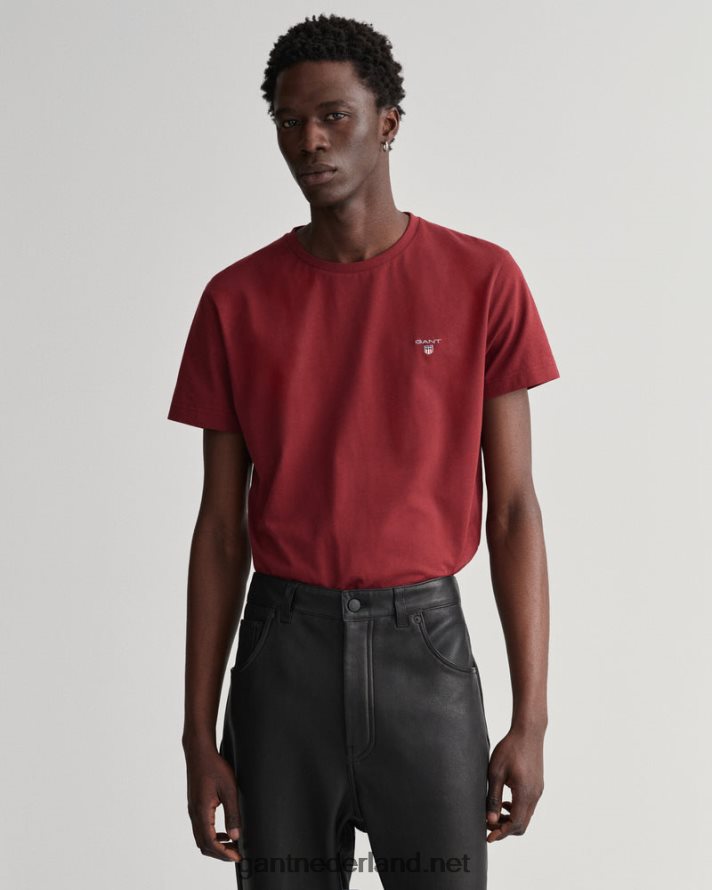 GANT Heren rood geplooid origineel t-shirt R48460132