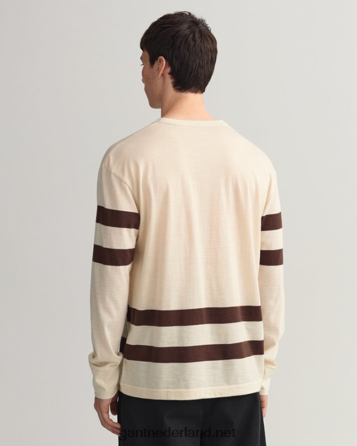 GANT Heren room T-shirt van wollen jersey met lange mouwen R48460131