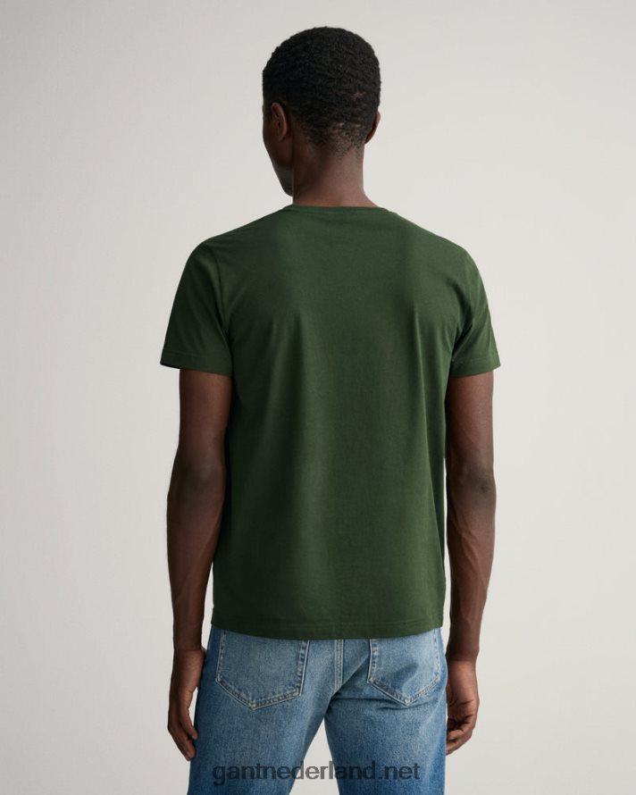 GANT Heren storm groen T-shirt met geborduurd schild uit het archief R48460200