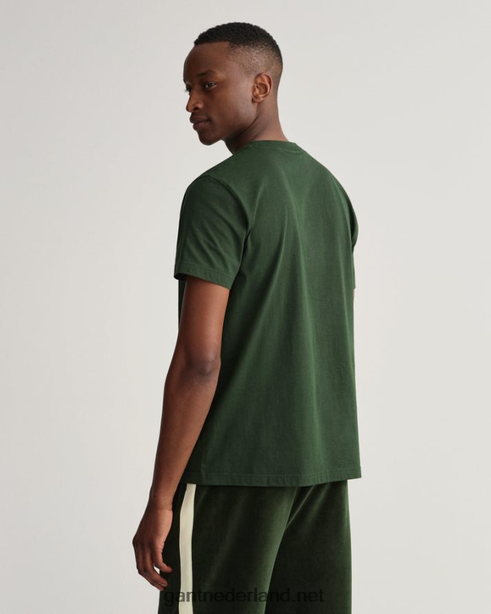 GANT Heren storm groen T-shirt met tonaal archiefschild R48460157