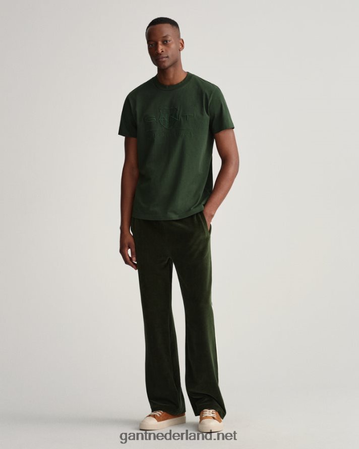 GANT Heren storm groen T-shirt met tonaal archiefschild R48460157