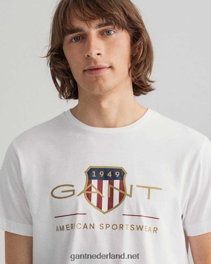 GANT Heren wit archief schild t-shirt R48460137