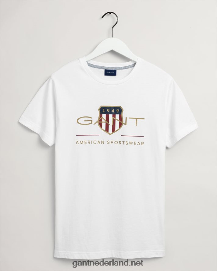 GANT Heren wit archief schild t-shirt R48460137