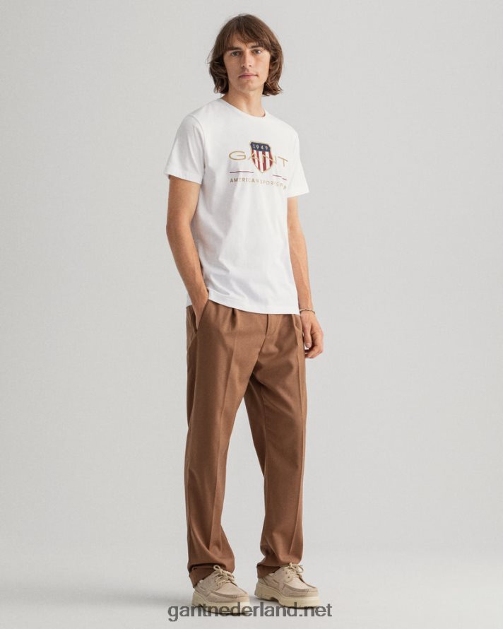 GANT Heren wit archief schild t-shirt R48460137