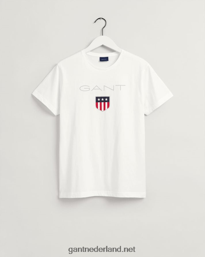 GANT Heren wit schild t-shirt R48460142