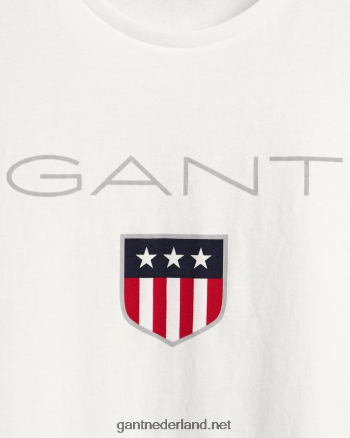 GANT Heren wit schild t-shirt R48460142