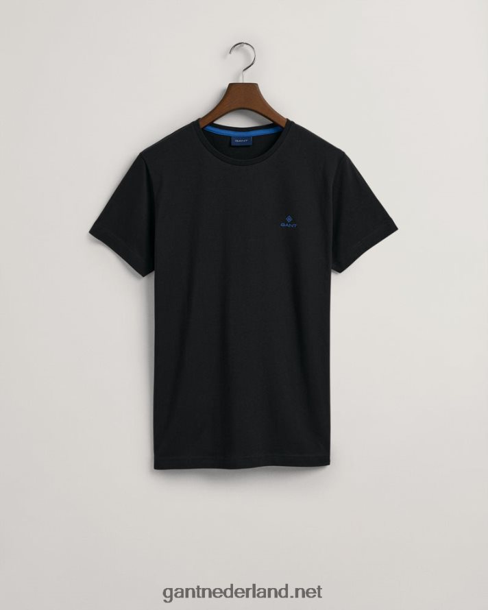 GANT Heren zwart T-shirt met contrasterend logo R48460155