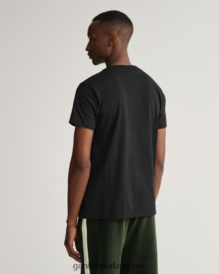 GANT Heren zwart T-shirt met tonaal archiefschild R48460174
