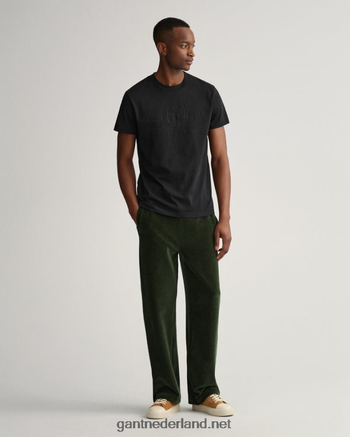 GANT Heren zwart T-shirt met tonaal archiefschild R48460174