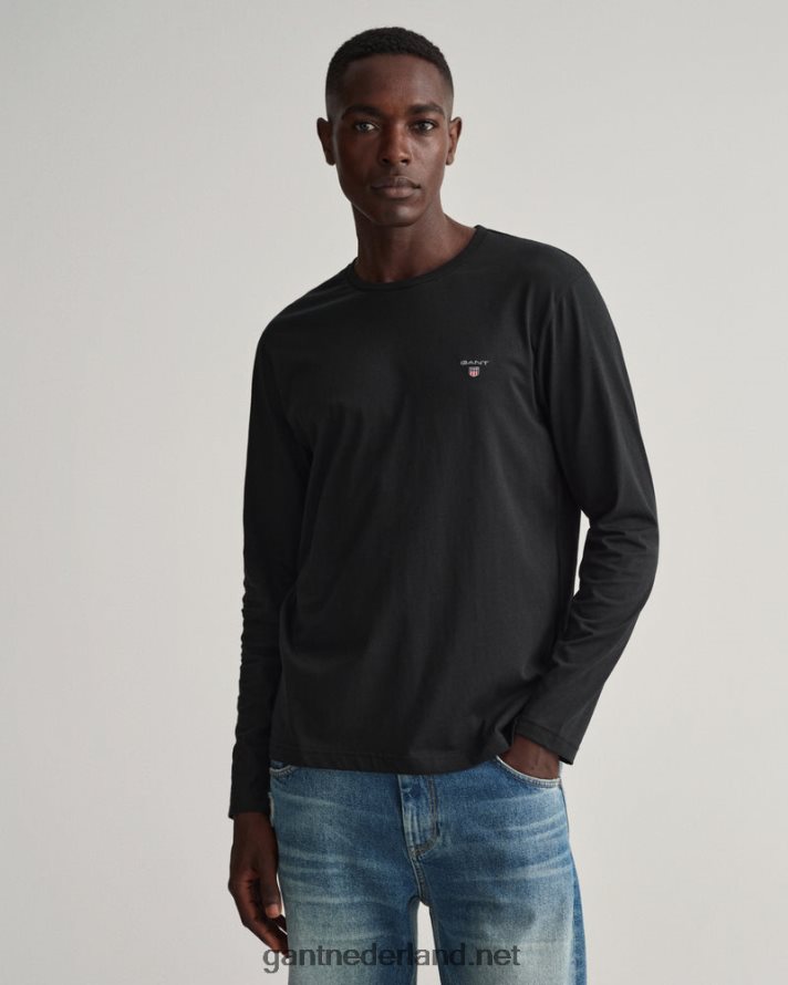 GANT Heren zwart origineel t-shirt met lange mouwen R48460168