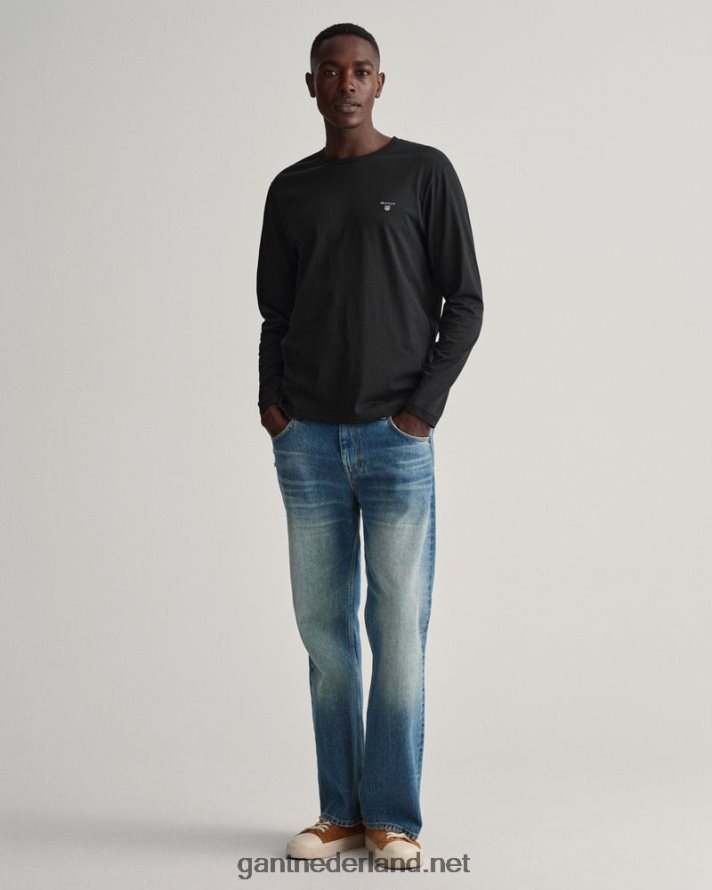 GANT Heren zwart origineel t-shirt met lange mouwen R48460168