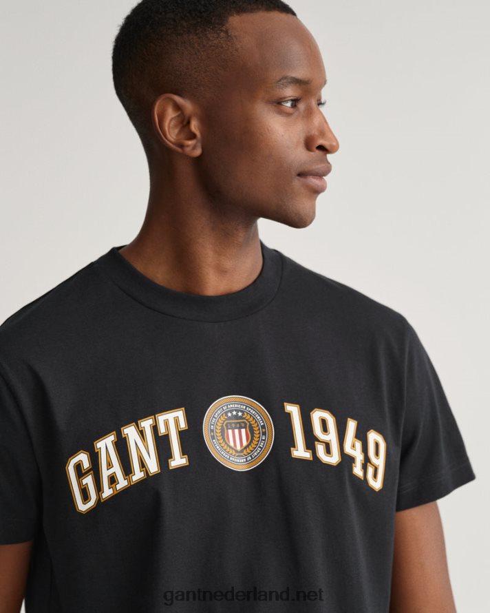 GANT Heren zwart schild schild t-shirt R48460159