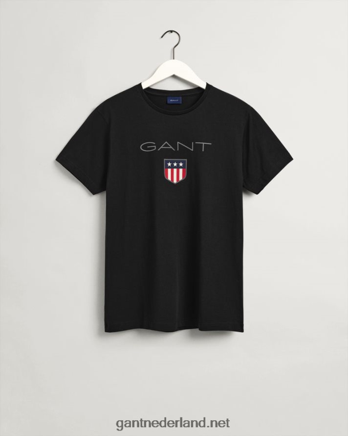 GANT Heren zwart schild t-shirt R48460190