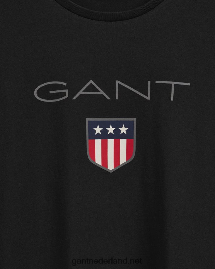 GANT Heren zwart schild t-shirt R48460190