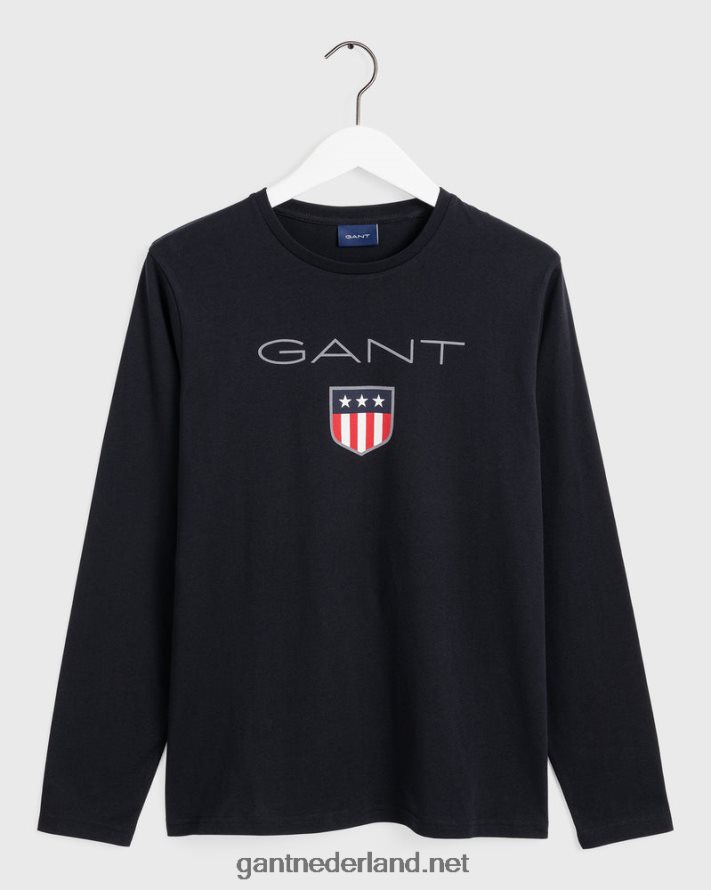 GANT Heren zwart schild t-shirt lange mouw R48460146