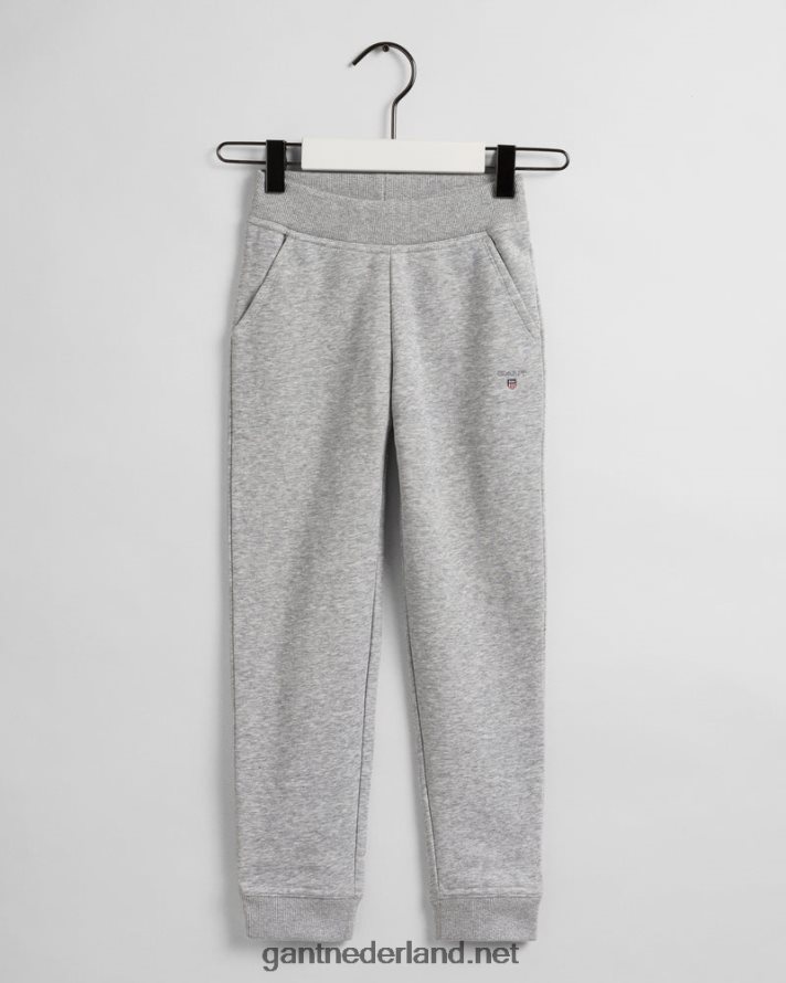 GANT jeugd lichtgrijs gemêleerd jongens originele joggingbroek R48460830