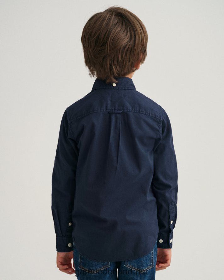 GANT jeugd avond blauw katoenen twill overhemd voor jongens R48460831