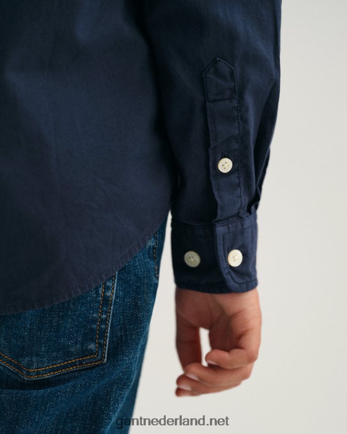 GANT jeugd avond blauw katoenen twill overhemd voor jongens R48460831