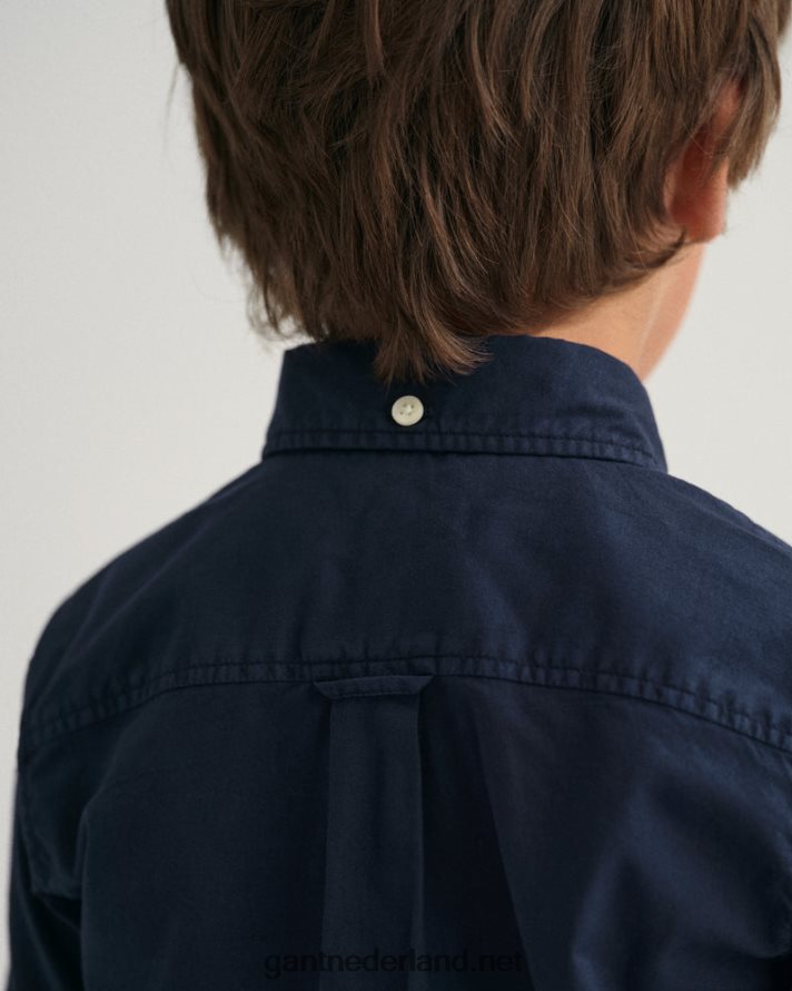 GANT jeugd avond blauw katoenen twill overhemd voor jongens R48460831