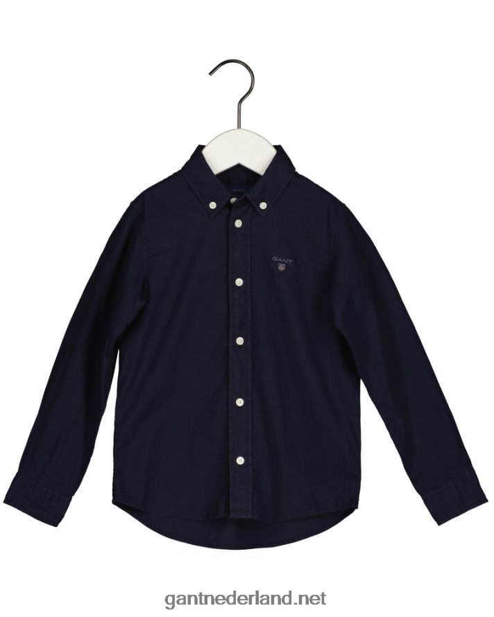 GANT jeugd avond blauw katoenen twill overhemd voor jongens R48460831