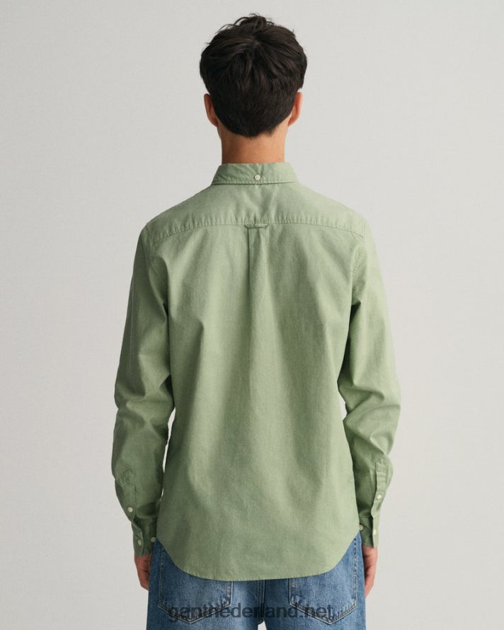 GANT jeugd eucalyptus groen katoenen twill overhemd voor tienerjongens R48460833
