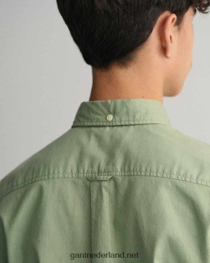 GANT jeugd eucalyptus groen katoenen twill overhemd voor tienerjongens R48460833