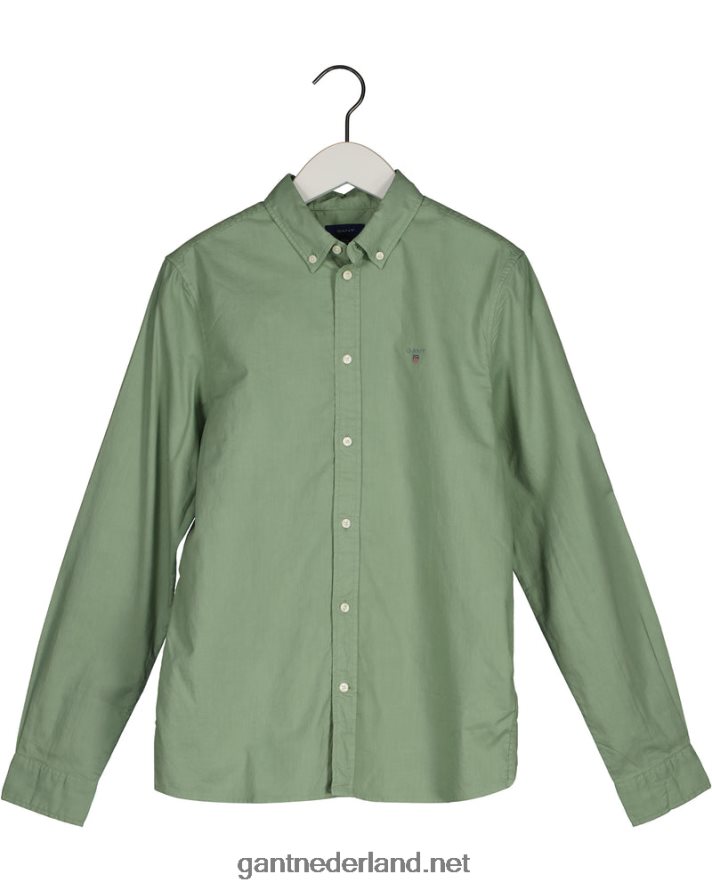 GANT jeugd eucalyptus groen katoenen twill overhemd voor tienerjongens R48460833