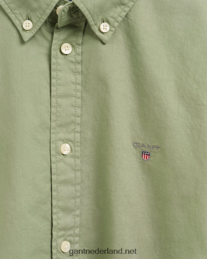 GANT jeugd eucalyptus groen katoenen twill overhemd voor tienerjongens R48460833