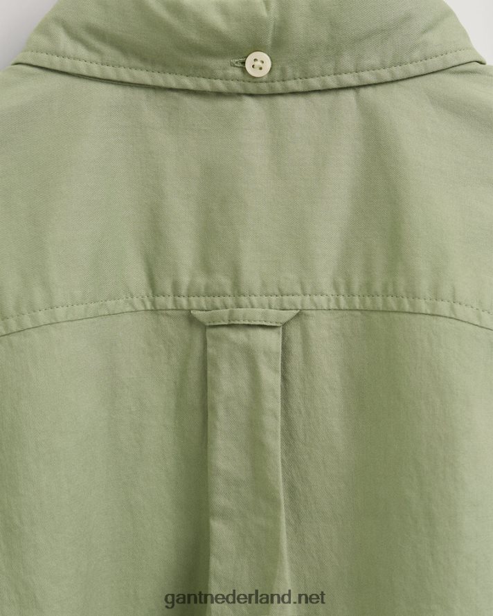 GANT jeugd eucalyptus groen katoenen twill overhemd voor tienerjongens R48460833