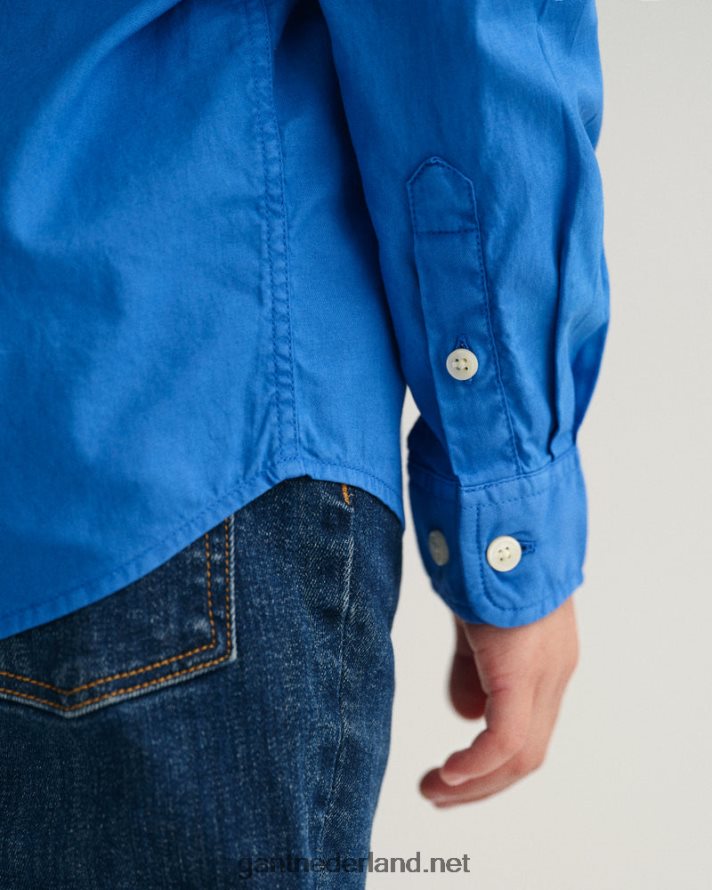 GANT jeugd paleis blauw katoenen twill overhemd voor jongens R48460835
