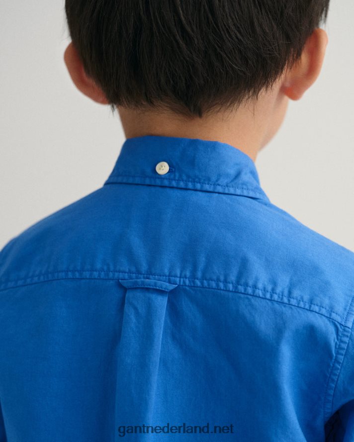 GANT jeugd paleis blauw katoenen twill overhemd voor jongens R48460835