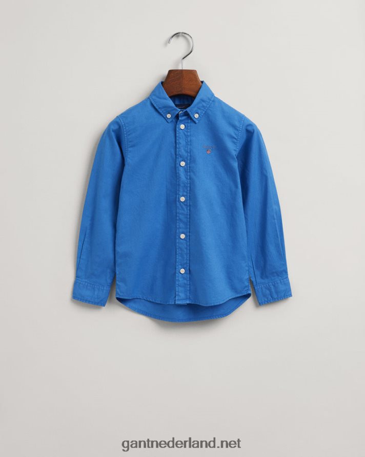 GANT jeugd paleis blauw katoenen twill overhemd voor jongens R48460835