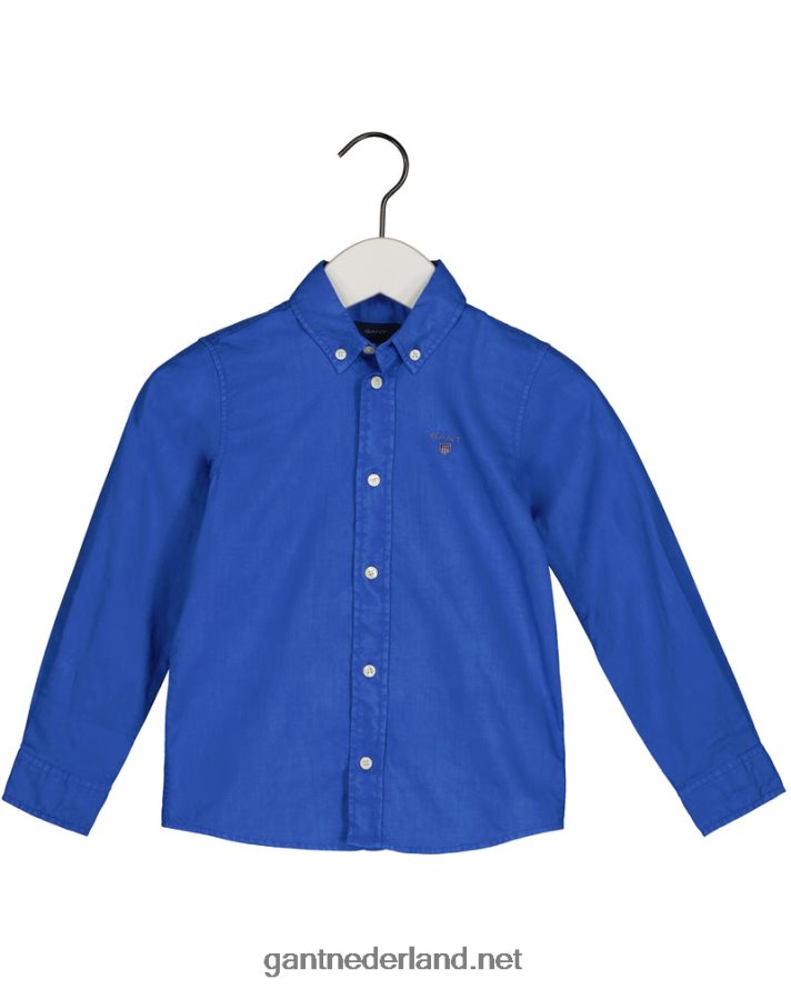 GANT jeugd paleis blauw katoenen twill overhemd voor jongens R48460835
